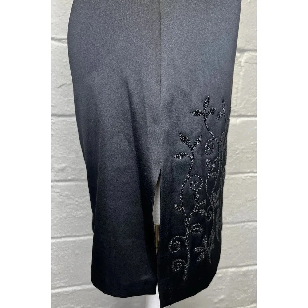 Vintage Rampage Satin Cocktail‎ Dress 90s  Y2K Whimsigoth Beaded Bodycon sz 3